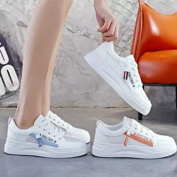 Маленькие белые туфли детские весна-лето 2025 универсальные студенческие туфли на платформе с сеткой дышащая сетка тонкая приливная спортивная обувь для доски 35