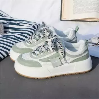 Маленькие белые туфли для студентов, повседневные туфли на платформе High Street Board Shoes Off White Shoes Womens 35