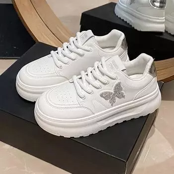 Маленькие белые туфли для тенниса, женские модные женские кроссовки без застежек, с круглым носком, сабо на платформе, летние, дышащие, M 35