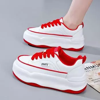 Маленькие белые туфли для женщин, весна-осень 2023, новые универсальные туфли для маффинов на толстой подошве, спортивная женская обувь для отдыха, обувь для отдыха, 1901 г. 35