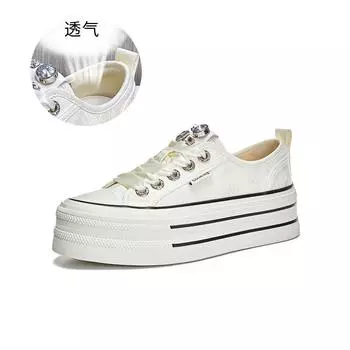 Маленькие белые туфли Guofeng из кожи, женские, весна 2025 года, новые туфли с внутренней подкладкой из свиной кожи первого слоя, универсальные повседневные туфли со стразами для женщин 35