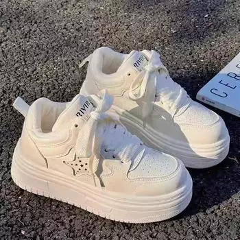 Маленькие белые туфли Maillard для женщин 2025 года, новые весенние и осенние популярные женские туфли на платформе, молочные универсальные повседневные туфли для детей 35