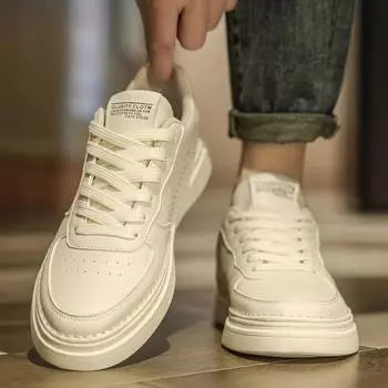 Маленькие белые туфли Мужская обувь Мужская дышащая высококачественная повседневная кожаная обувь Универсальная обувь для сноуборда Спорт 39 белый