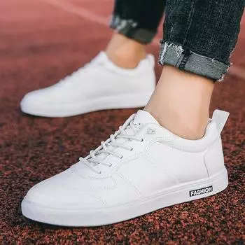 Маленькие белые туфли мужские корейские версии модные универсальные дышащие белые туфли для скейтбординга студенческие повседневные низкие туфли на плоской подошве белые туфли мужские туфли 39