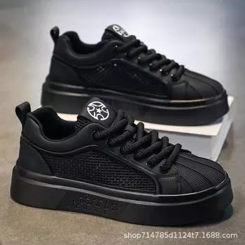 Маленькие белые туфли мужские новые летние сетчатые дышащие тонкие сетчатые туфли молодежные спортивные для отдыха с ракушечным носком 39