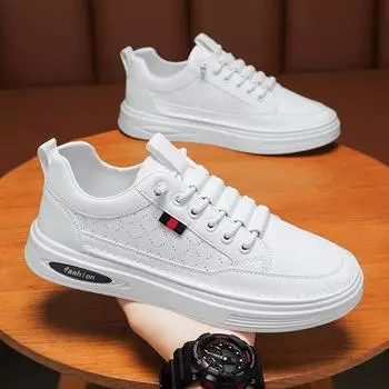 Маленькие белые туфли, мужские туфли, осень 2023, новая повседневная трендовая мужская обувь, дышащая спортивная обувь, универсальные туфли для мальчиков 39