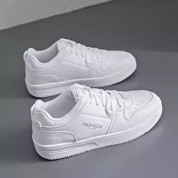 Маленькие белые туфли на шнуровке, женские, новые, на толстой подошве, высокие, повседневные, одинарные, простые, спортивные, для серфинга 38