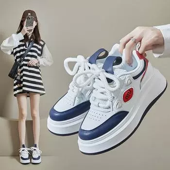 Маленькие белые туфли на толстой подошве для женщин, повседневная обувь для серфинга 35