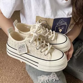 Маленькие белые туфли на толстой подошве, увеличивающие рост, женские нишевые дизайнерские весенне-летние новые сетчатые дышащие туфли для скейтбординга, парусиновые туфли в гонконгском стиле 39 розовый