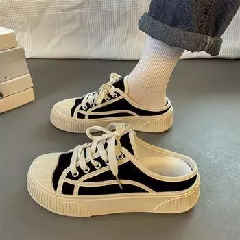 Маленькие белые туфли на толстой подошве, новые летние женские туфли, тонкие туфли с одинарной сеткой, женские дышащие сетчатые туфли-бисквиты, рыбацкие туфли 35 чёрный