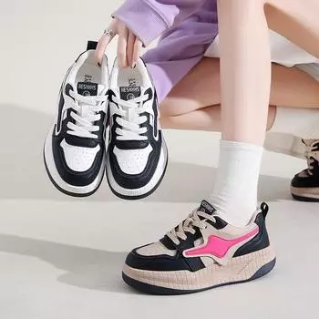 Маленькие белые туфли на толстой подошве, ультра-огненные, женские, осень 2025 года, новые универсальные, легкие, в стиле Гонконга, для повседневного использования, обувь для скейтбординга ins tide 35 красный