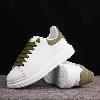 Маленькие белые туфли. Парная обувь. Мужская и женская обувь для скейтборда. Туфли на платформе. Легкие дышащие маленькие белые туфли. 35