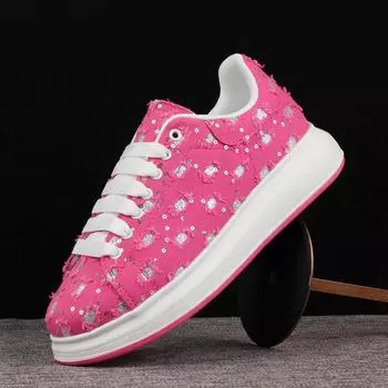 Маленькие белые туфли. Повседневная спортивная обувь на толстой подошве для мужчин и женщин. Одинаковые туфли для скейтборда. Кожаная модная обувь в стиле кантри. Легкая обувь. 35