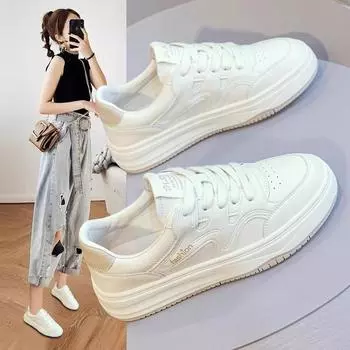 Маленькие белые туфли Повседневная женская обувь Туфли на плоской подошве 35 абрикосовый