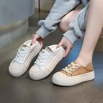 Маленькие белые туфли повседневные туфли с толстой подошвой 35 бежевый