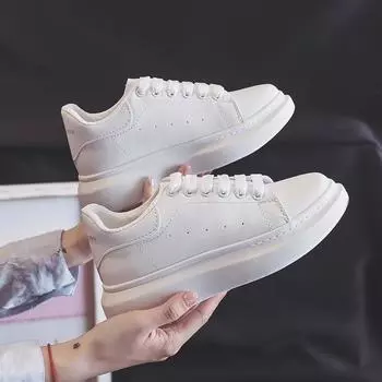 Маленькие белые туфли с толстой подошвой для студентов, женская обувь, обувь для пар, спортивная повседневная обувь 44 белый
