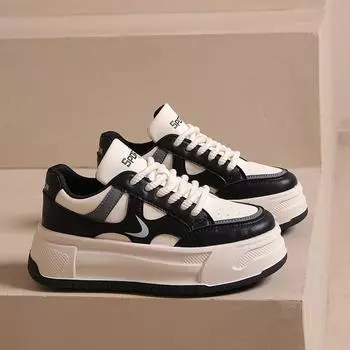 Маленькие белые туфли с толстой подошвой, увеличивающие рост, женские, осенние, универсальные, для спорта и отдыха, для сноуборда 35 бежевый