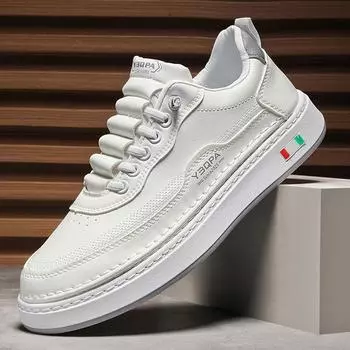 Маленькие белые туфли сезона новый модный бренд универсальные однопедальные спортивные молодежные кожаные модные антискейтбордные туфли повседневные одиночные туфли 39 белый