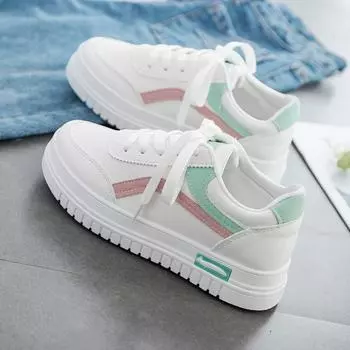 Маленькие белые туфли Студенческая женская обувь Бордовые туфли Повседневная обувь на плоской подошве 35 синий