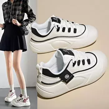 Маленькие белые туфли Женская обувь Весенние новинки для студентов Модные универсальные туфли на платформе Весенние и осенние повседневные туфли 35 красный