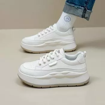 Маленькие белые туфли женские 2024 новые весенние женские студенческие корейские версии универсальных повседневных модных туфель на платформе модные туфли S7 35