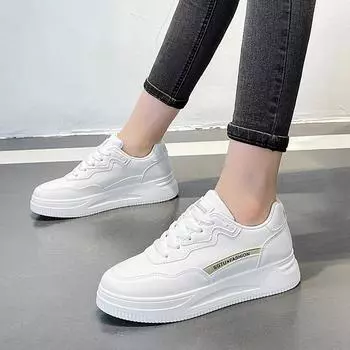 Маленькие белые туфли женские 2024 осень новые универсальные в прилив весна и осень женские туфли на платформе повседневные взрывные спортивные туфли для сноуборда 35 серебряный