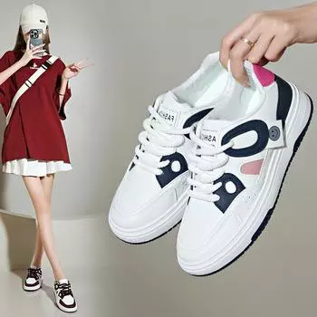 Маленькие белые туфли женские 2025 весенне-осенняя обувь детская новинка интернет знаменитости панда обувь женская повседневная обувь в тон женская верс 35