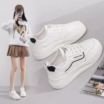 Маленькие белые туфли женские 2025 весна новые дышащие корейская версия универсальные студенческие спортивные и любительские туфли для сноуборда модные туфли 8601 35