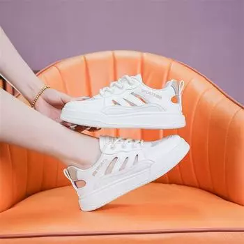 Маленькие белые туфли женские летние новые полые женские туфли универсальные тонкие модные туфли студенческие сетчатые спортивные туфли повседневная обувь 35