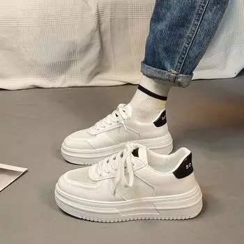 Маленькие белые туфли женские летние новые весенние женские туфли на платформе спортивная обувь Ins модные универсальные повседневные студенческие туфли для сноуборда 35 белый