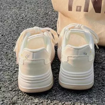 Маленькие белые туфли женские летние сетчатые туфли женские дышащие сетчатые туфли с юбкой толстая подошва спортивная обувь для сноуборда 35