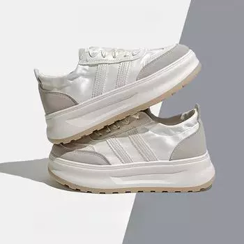 Маленькие белые туфли женские летние тонкие кроссовки для тренировок дышащие туфли на платформе спортивная повседневная обувь 35 серебряный