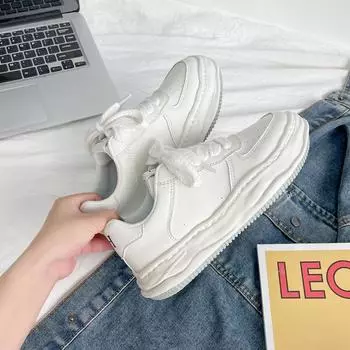 Маленькие белые туфли женские нишевые дизайнерские туфли растворяющиеся студенческие повседневные универсальные туфли для скейтбординга Tide 38 белый