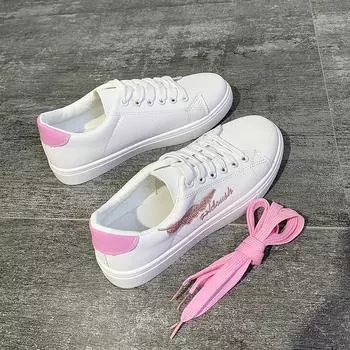 Маленькие белые туфли женские, новые универсальные студенческие туфли для занятий в сноуборде, белые туфли на плоской подошве, повседневная женская обувь, осень 35