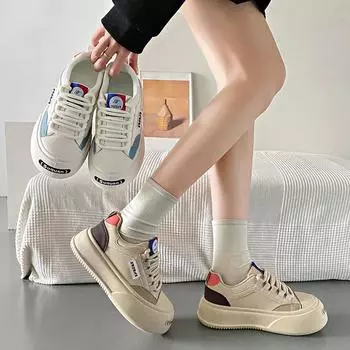 Маленькие белые туфли женские новые весенние студенческие универсальные повседневные туфли модные туфли на платформе модные туфли для досок 35