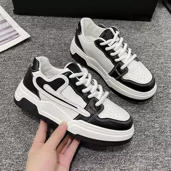 Маленькие белые туфли женские осенние новинки на толстой подошве универсальные дышащие студенческие повседневные туфли для сноубординга 35 хаки