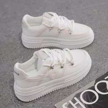 Маленькие белые туфли женские осенние новые студенческие универсальные кожаные туфли корейской версии с одной педалью персонализированные туфли для отдыха и спорта 35 белый