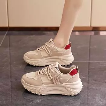 Маленькие белые туфли женские осенние новые женские туфли на платформе с увеличенным каблуком женская повседневная универсальная обувь детская 35