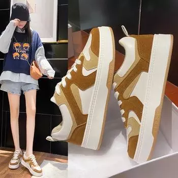 Маленькие белые туфли женские с плоской подошвой, подходящие по цвету, спортивная и досуговая обувь, женская обувь для сноуборда 35 коричневый