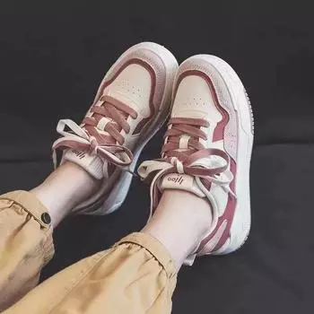 Маленькие белые туфли женские туфли 2024 весна и осень новые розовые туфли с клубничным медведем летние универсальные повседневные туфли на платформе спортивные туфли для серфинга 35 розовый