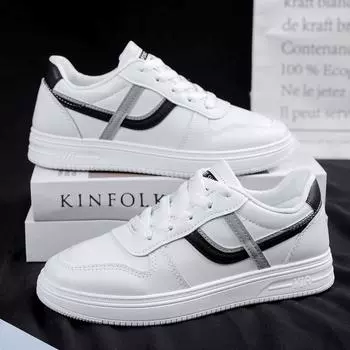 Маленькие белые туфли женские туфли 2025 новые летние универсальные кроссовки Forrest Gump на платформе весна-осень кроссовки для спорта и отдыха на доске 35