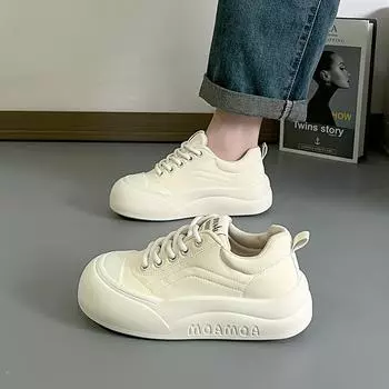 Маленькие белые туфли женские туфли с большой головой туфли на платформе новые весенние и осенние туфли универсальные спортивные туфли 35 хаки