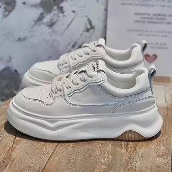 Маленькие белые туфли. Женские весенние новые повседневные спортивные универсальные кроссовки на толстой подошве. 35
