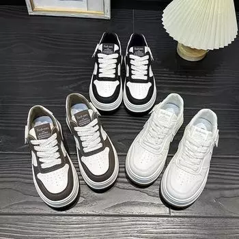 Маленькие белые туфли женские весенние новые толстые туфли на платформе спортивные легкие женские туфли 35