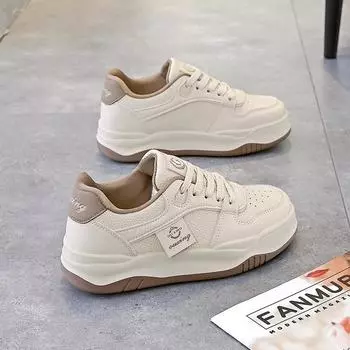 Маленькие белые туфли женские весенние новые туфли универсальные женские туфли популярные спортивные студенческие повседневные туфли для досок женские 35 хаки