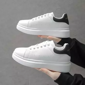 Маленькие белые туфли женские весна и осень новые туфли на платформе Muffin в стиле Гонконга для студентов 36 белый