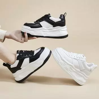 Маленькие белые туфли, женские, весна-лето, новые, с внутренней стороны, высокие, детские, с толстой подошвой, женские, для спорта и отдыха 34 белый