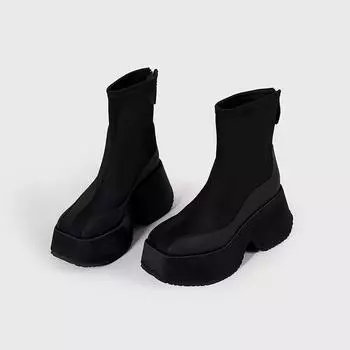 Маленькие ботинки Мартин на толстой подошве с увеличением высоты женские кожаные ботинки-маффины осенне-зимние новые ботильоны на очень высоком клиновидном каблуке женские 35