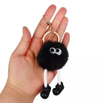 Маленькие брикеты, плюшевый брелок, угольный шар, подвеска, брелок для ключей, рюкзак, автомобильные подвески белый