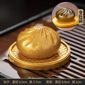 Маленькие булочки, меняющие цвет, чайные питомцы, креативные украшения для чайной доски, декоративные бытовые полимерные ремесла, аксессуары для чайной посуды золотой